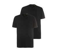 JP 1880 Hommes Grandes Tailles L-8XL T-Shirt col Rond en Coton, Lot de 2 Noir, Noir 4XL 708420 10-4XL