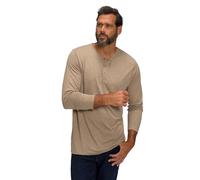 JP 1880 Hommes Grandes Tailles L-8XL T-Shirt Henley Basic, Manches Longues et Patte de Boutonnage - Jusqu'au 8XL Sable 6XL 702555310-6XL
