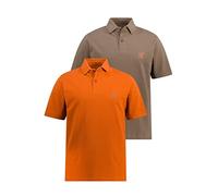 JP 1880 Lot de 2 Polos pour Homme, Marron/Gris, 5XL