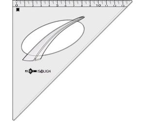 Jpc Creations Equerre Isolign En Plastique Incassable 45° Hypothénuse 21 Cm