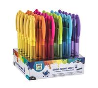JPC CREATIONS Lot de 10 Stylo-plumes + 1 cartouche d'encre bleue effaçable à l'unité Coloris Aléatoire