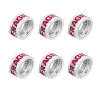 Jpc Creations Lot De 6 Rouleaux Adhésif D'emballage Fragile 50 Mm X 66 M Blanc
