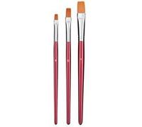 JPC - Pinceau - plat - taille : 6, 10, 14 (pack de 3) Rouge métallique G