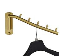 JQK SHR100-PB Cintre Pliable en Acier Inoxydable avec Bras oscillant pour Suspendre Les vêtements, Organiseur de Rangement pour Placard, Support Mural doré brossé