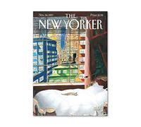 JQNDDP Le New Yorker Affiche et Impressions Paysage d'hiver Couverture de Magazine illustrateur Toile Mur Art Peinture Abstraite décor à la Maison Photo 50x70 cm Pas de Cadre