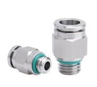 JRBJWYVV 10pcs 304 Stainless Steel PC Pneumatic Quick Connector G Thread M5 1/8" 1/4" 3/8" 1/2" Thread Pipe Water Gas Connector(PC12-G03)