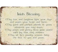 JRBJWYVV Irish Blessing May Love and Laughter Light Your Days Metal Tin Sign Vintage for Home Bar Farm Office Wall-Art 8 X 12 in