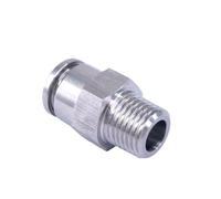 JRBJWYVV Pneumatic Straight Tube OD 10mm*1/4" BSP 304 Stainless Male Push in Fitting Quick Connector Anticorrosion Antioxidation