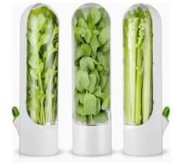 Jrifedptry Lot de 3 boîtes de conservation pour herbes fraîches pour réfrigérateur, boîtes de conservation pour coriandre, persil, asperges