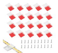 JRILUO Clips de Fixation pour Bande Lumineuse Ruban LED, 20 Transparents, Auto-Adhésifs, Avec Vis, Raccord Support de Bande LED, Supports de Fixation pour Bandes LED de 10 mm Large