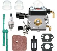 Jrisbo Kit Carburateur pour STIHL FS38 FS55 FS45 FS46 FC55 KM55 HS45 Débroussailleuse, Accessoire FS 38 Pièces de Rechange Carbu avec Joint, Bougie, Filtre à Air, Filtre à Essence