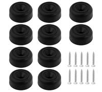 JRSHIRLEYLTD Lot de 10 pieds de meubles ronds - Diamètre : 33 x H 13 mm - En plastique - Pour meubles, canapé, chaise - Avec 10 vis