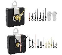 JRSHIRLEYLTD Lot de 2 horloges murales miniatures de rechange avec 6 aiguilles pour bricolage, réparation, remplacement de pièces