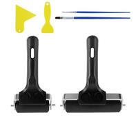 JRSHIRLEYLTD Lot de 2 rouleaux en caoutchouc, rouleau d'impression linoléique, rouleau de peinture avec 2 grattoirs et 2 pinceaux pour bricolage, impression sur bloc, peinture, rouleau en caoutchouc