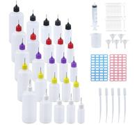 JRSHIRLEYLTD Lot de 25 flacons applicateurs de colle transparente pour liquides en plastique pour quilling, artisanat, peinture acrylique (10+20+30+50+100)