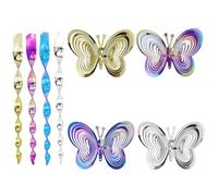 JRSHIRLEYLTD Lot de 4 répulsifs papillons et 4 spirales de 30 cm - Réfléchissant - Répulsif anti-oiseaux - Répulsif anti-oiseaux - Réfléchissant - Pour jardin, extérieur, terrasses