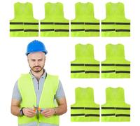 JRSHIRLEYLTD Lot de 8 gilets de sécurité pour voiture - Réflecteurs de sécurité - Gilet réfléchissant à 360° - Pour automobilistes, conducteurs, travailleurs