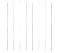 JRSHIRLEYLTD Lot de 8 pinceaux de pailles de 30 cm, brosses de nettoyage en acier inoxydable et nylon, robustes, réutilisables, pour machine