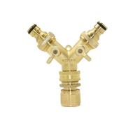 JRXFXEKW 1Pcs Brass Female 3/4" to 2-Way Tap 5/8" Nipple Water Splitter 3/4" Male Y Garden Tap Quick Connector Irrigation Valve(D)