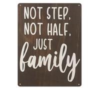 JRXFXEKW Family Fusion Metal Tin Sign Two Hearts One Home Blended with Love Rustic Wall Hanging for Living Room 8 X 12 in