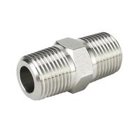 JRXFXEKW SS316 Male NPT BSPT R Thread Hex Nipple 1/8" 1/4" 3/8" 1/2" 3/4" 1" Pipe Fitting Connector 3000psig 20MPa Stainless Steel(BSPT to BSPT Thread,1 in x 1 in)