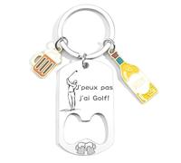 JRZDFXS Cadeau golfeur Porteclef Décapsuleur Golf Personnalisé pour Fan de Golf - Cadeau Golfeur Homme Femme Humoristique Accessoire pour Anniversaire, Noël (J'ai Golf)