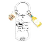 JRZDFXS Cadeau Pecheur Décapsuleur Pêche Personnalisé pour un Pêcheur - Cadeau Pecheur Homme Original pour Anniversaire, Noël - Accessoire Pêche (J'ai Pêche)