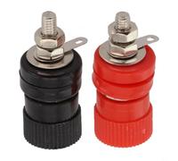 JS-999B - Lot de 2 fiches banane - 4 mm - Bornes à vis - Pour appareils de test audio de laboratoire - Noir