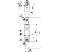 Js Kit D'installation Tube Montant, Qn 2, 5 3/4"X3/4", Bride: Inox, Rigide