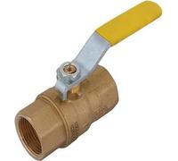 Js Kugelhahn, Schwer, Dn40,1 1/2" Bl 103Mm,St-Gr.gelb,Ms-Blank,Dvgw