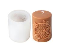 JS MOLD Moule à bougie en silicone, en forme de nid d'abeille, bougie pilier 3D, en forme de ruche, moule en silicone pour bougies en cire d'abeille, savon (E)
