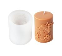 JS MOLD Moule à bougie en silicone, en forme de nid d'abeille, bougie pilier 3D, en forme de ruche, moule en silicone pour bougies en cire d'abeille, savon (A)