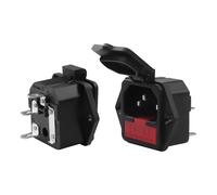 JSADZKJIEC C14 Prise d'alimentation mâle avec fusible,Adaptateur à Montage sur Panneau 3broches 250V CA 10A,connecteur d'alimentation C14 pour Laboratoire,projets de Bricolage-Lot de 2