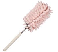JSCARLIFE Plumeau en microfibre extensible avec manche extra long, lavable pour nettoyer le bureau, la voiture, les fenêtres, les meubles, le ventilateur de plafond (rose)