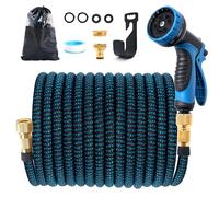 Jsdoin Tuyau Arrosage Extensible 30m - D'arrosage avec Pistolet Multifonction 10 Jet, Tuyaux Adaptateurs 1/2" et 3/4" pour Jardinage, Irrigation, Nettoyage Lavage de Voiture (30m/100ft)