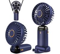 Jsdoin Ventilateur portable 5 vitesses USB 5000 mAh pliable LED - maison bureau voyage camping
