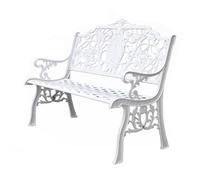 JSFYJZYZ White Cast Aluminum Garden Bench Weatherproof Weather Resistant Park Benches for Outside for Patio & Outdoor Decor