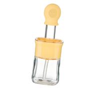 JSGHGDF Outil de badigeonnage en silicone résistant aux températures avec récipient en verre, brosse à huile ergonomique et distributeur pour barbecue