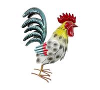 JSGHGDF Statue de coq en fer fabriquée à la main en forme de poule en fer - Sculpture de paysage d'extérieur résistante aux intempéries - Statue de jardin