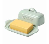 JSHKY Beurrier en porcelaine avec couvercle pour bloc de beurre de 250 g. | Idéal comme cadeau pour une pendaison de crémaillère, la fête des mères et Noël.