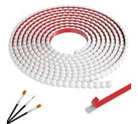 JSIWOTH 3,05m Moulure Décorative Perlée Autocollante Flexible en PVC pour Décoration Intérieure, Cadres de Miroir, Bords de Meubles, Portes et Fenêtres (Blanc, L:10 mm)