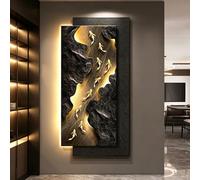 JSLXNDM Tableau Décoratif 3D avec Éclairage LED, Art Mural Moderne Sculpture en Relief avec Télécommande, Grand Panneau Décoratif pour Salon, Chambre, Couloir et Entrée 27.5 * 55.1”(70 * 140cm)