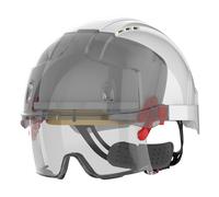 JSP Casque de travail sur-lunette crémaillère ventilé EVO VISTAlens Blanc/Fumé