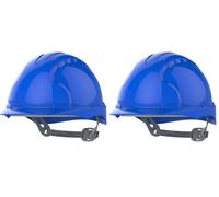 JSP Evo®2 Safety Helmet with Slip Ratchet Adjustment Harness - en 397 Industrial Hard Hat for Building, Construction and Work Sites - Blue (AJE030-000-500)