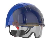 JSP Evo® VISTAlensTM Casque de sécurité avec Lunettes de sécurité intégrées Bleu/fumé (AMB170-007-F00)