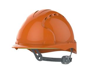 JSP EVO2 Casque de Chantier, Ventilé, Cliquet Coulissant, Léger, Orange