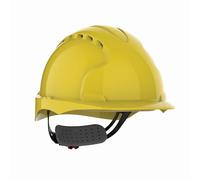 JSP EVO3 Comfort Plus Casque de Chantier, Ventilé, Molette, Jaune