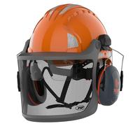 JSP EVOGuard M2 Casque de Protection forestière, 80% Luminosité | Casque forestier premium avec visière inox gravée, protection yeux/visage & auditive. EN 397, EN 1731, EN 352.