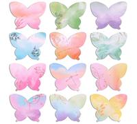 JSRQT 12 Pièces Notes Autocollantes Papillon, Blocs Note Auto-adhésifs Aquarelles, Sticky Memo Pads Notes pour Enfants Adultes, Feuillets Autocollantes Petits pour École Bureau Maison Planifier