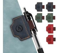 JSRQT Marque-page Magnétique en Cuir avec Porte-stylo, Accessoire Lecture Style Rétro Lettre Initiale,Clip à Page, Cadeau Idéal pour les Amoureux des Livres (Bleu, A)